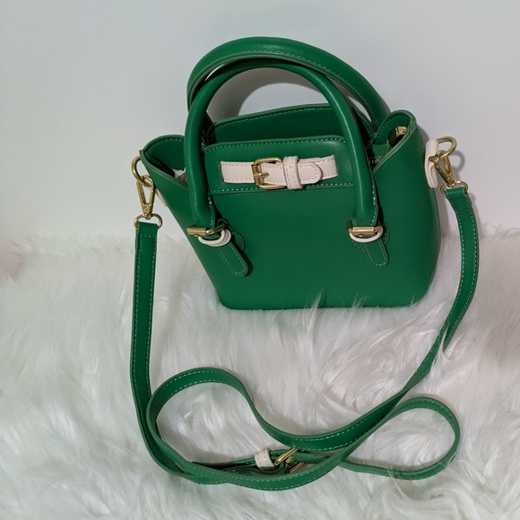Anthropologie Remi/Reid Agathe Mini Satchel in Kelly Green NWOT Condition - Picture 3 of 11